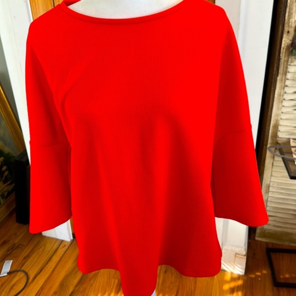 Jones New York Red Tunic Top